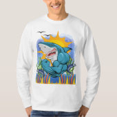 Shark Flexing Muscles Zee Life Sunshine L/S T-shirt (Voorkant)