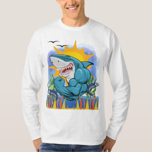 Shark Flexing Muscles Zee Life Sunshine L/S T-shirt