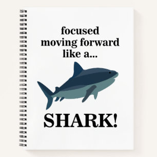 Shark focuste zich vooruit als een haai notitieboek
