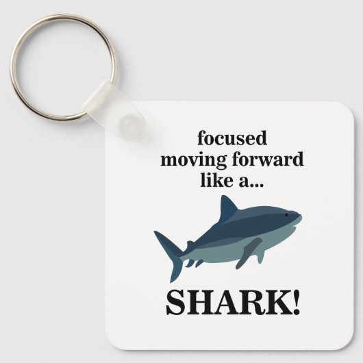 Shark focuste zich vooruit als een haai sleutelhanger (Voorkant)