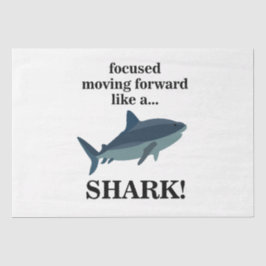 Shark focuste zich vooruit als een haai tissuepapier