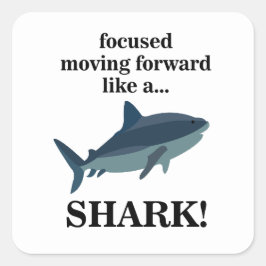 Shark focuste zich vooruit als een haai vierkante sticker