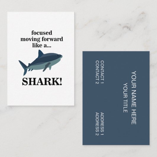 Shark focuste zich vooruit als een haai visitekaartje (Voorkant / Achterkant)