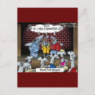 Shark Folk Singers Funny Gifts T - shirts & Kaarte Briefkaart