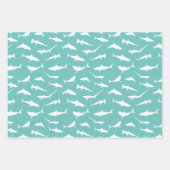 Shark Frenzy Blauw Wit Inpakpapier Vel (Voorkant 3)