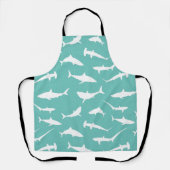 Shark Frenzy Fun Blue en White Patterned Schort (Voorkant)
