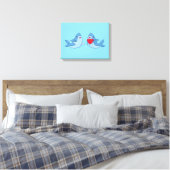 Shark Friends Kawaii Artwork Kinder Room Canvas Afdruk (Insitu (Slaapkamer))