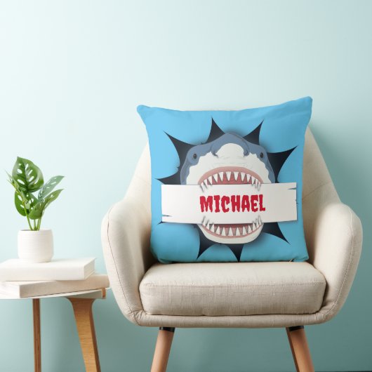 Shark Funny Personalized Kussen (Stoel)