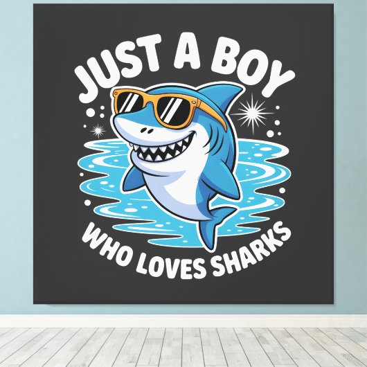 Shark Funny Quote  Canvas Afdruk (Insitu (Houten vloer))