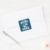 Shark Geek - Schattige ontwerp voor haaienliefhebb Vierkante Sticker (Envelop)