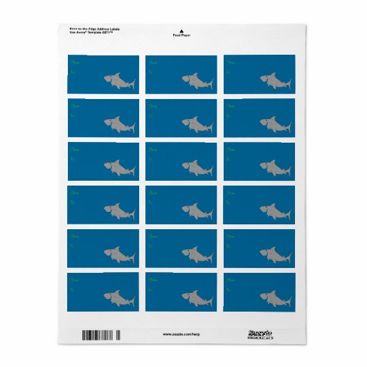 Shark Gift Label (Full Sheet)