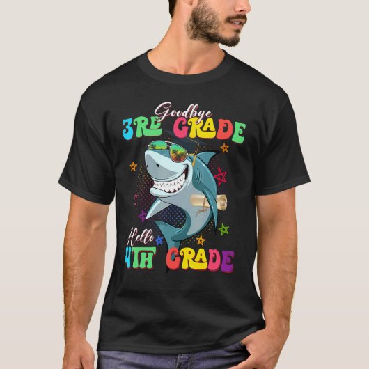 Shark Goodbye 3e Grade Afstuderen Hallo T-shirt (Voorkant)