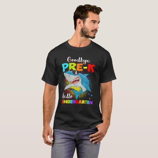 Shark Goodbye Voorschoolse Afstuderen Hallo Kinder T-shirt (Voorkant volledig)