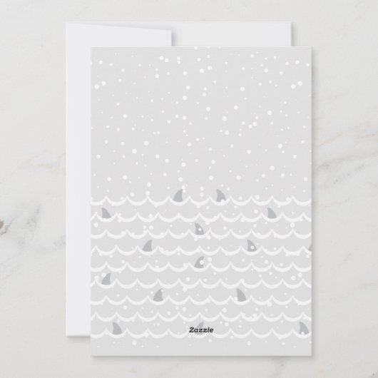 Shark Great White Kerstmis Flat Holiday Kaart (Achterkant)