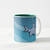 Shark Grin Tweekleurige Koffiemok (Voorkant rechts)