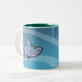 Shark Grin Tweekleurige Koffiemok (Voorkant links)
