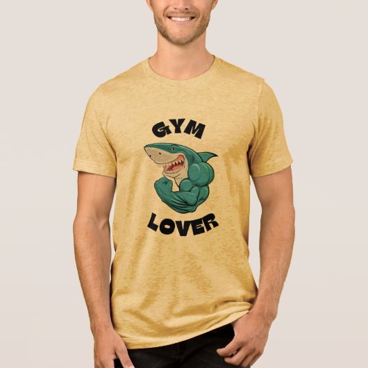 Shark Gym Liefhebber Tri-Blend Shirt (Voorkant)