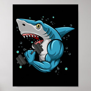 Shark Gym Powerlifting Gewichtheffen Bodybuilding Poster