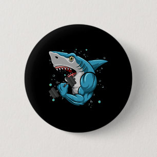 Shark Gym Powerlifting Gewichtheffen Bodybuilding Ronde Button 5,7 Cm