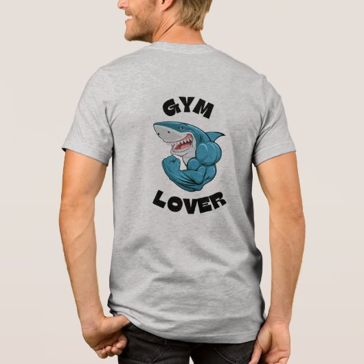 Shark Gymliefhebber Tri-Blend Shirt (Achterkant)