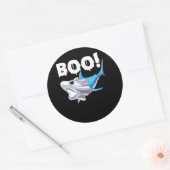 Shark Halloween Boo Ghost Shark Gift Boys Mannen Ronde Sticker (Envelop)