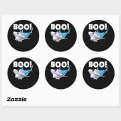 Shark Halloween Boo Ghost Shark Gift Boys Mannen Ronde Sticker (Vel)