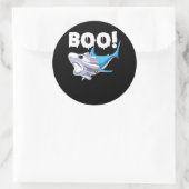 Shark Halloween Boo Ghost Shark Gift Boys Mannen Ronde Sticker (Tas)