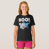 shark halloween  boo ghost shark gift boys mens t-shirt (Voorkant volledig)