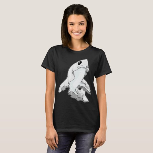Shark Halloween Ghost T-shirt (Voorkant volledig)