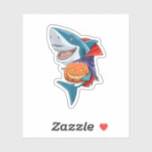 Shark Halloween Shark Lover Gift Pumpkin Shark Hal Sticker (Vel)