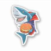 Shark Halloween Shark Lover Gift Pumpkin Shark Hal Sticker (Voorkant)