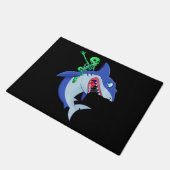 Shark Halloween Skeleton Riding Sharks Lover Funny Deurmat (Schuin)