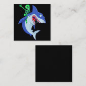 Shark Halloween Skeleton Riding Sharks Lover Funny Vierkante Visitekaartje (Voorkant / Achterkant)