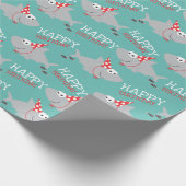 Shark Happy Birthday Cadeaupapier (Hoek)