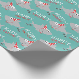 Shark Happy Birthday Cadeaupapier