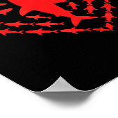 Shark Heart Ocean Funny Valentines Day Men Women K Poster (Hoek)