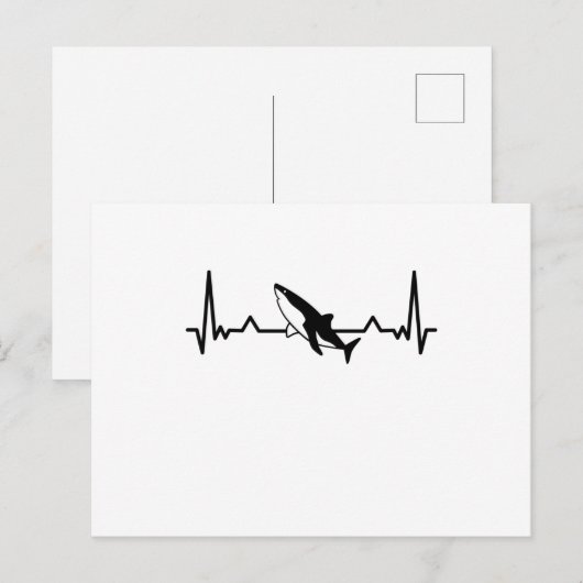 Shark Heartbeat Fish Gift Ma Pap Briefkaart (Voorkant / Achterkant)