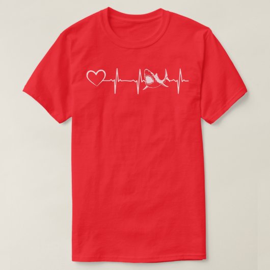Shark Heartbeat Shark Great White Shark Heart T-shirt (Design voorkant)
