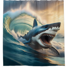 Shark Hit and Run Douchegordijn