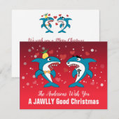 Shark Humor Leuk Kerstrood Feestdagenkaart (Voorkant / Achterkant)