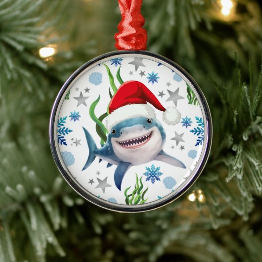 Shark in a Santa Hat Christmas Ornament Keepsake (Boom)