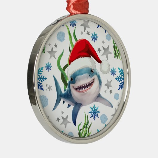 Shark in a Santa Hat Christmas Ornament Keepsake (Rechts)