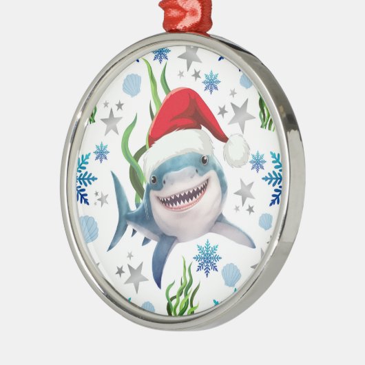 Shark in a Santa Hat Christmas Ornament Keepsake (Links)