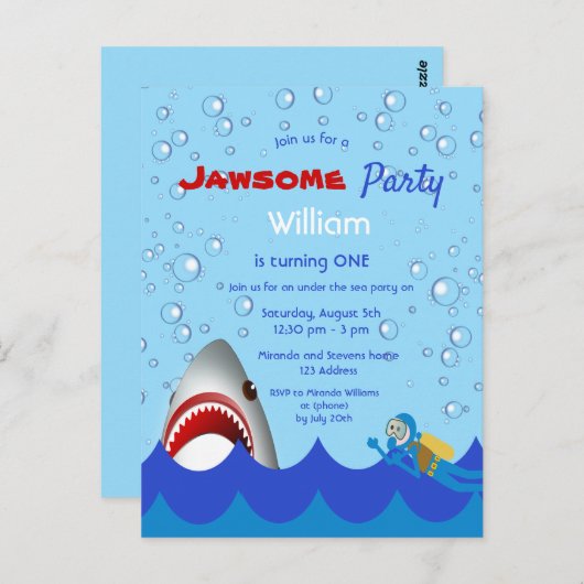 Shark in het kader van de uitnodiging voor de eers (Voorkant / Achterkant)