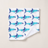 Shark in Shades of Blue Towel Bad Handdoek (Wasdoekje)
