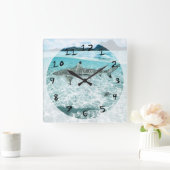 Shark in the Waters Vierkante Klok (Huis)
