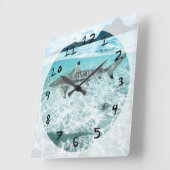 Shark in the Waters Vierkante Klok (Hoek)