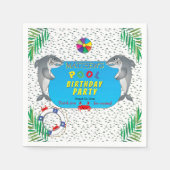 Shark Infested Boy Birthday Pool Party Servet (Voorkant)