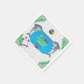 Shark Infested Boy Birthday Pool Party Servet (Hoek)