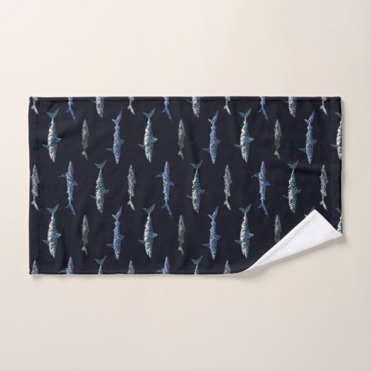 Shark Invasion Pattern Bad Handdoek (Handdoek)